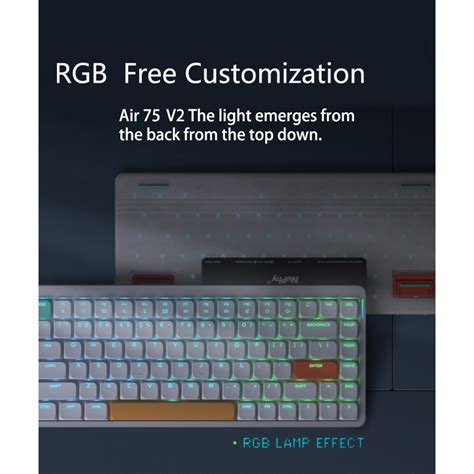 Nuphy Air75 V2 Wireless Mechanical Keyboard Bluetooth 2 4G USB C Hot Swappable RGB Backlit