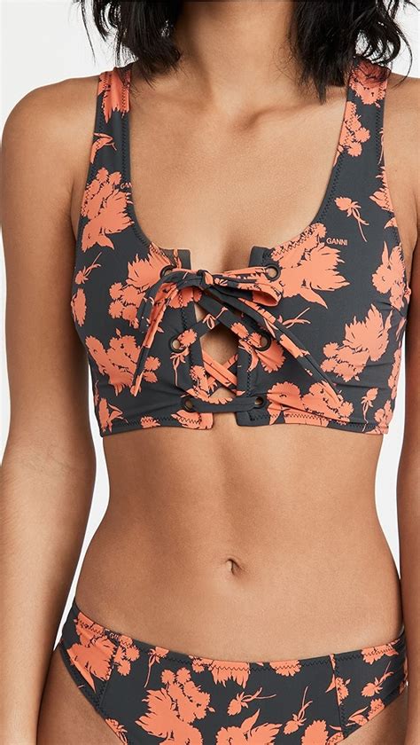 Ganni Recycled Matte Bikini Top Shopbop