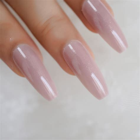 Extremely Ballerina Nail Art Tips Glossy Nude Pink Grandado
