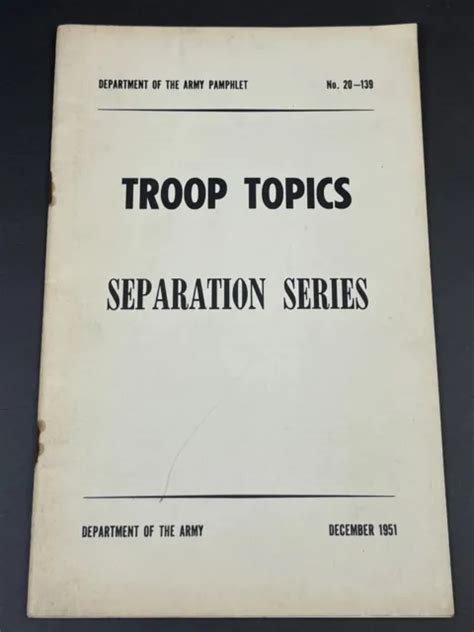 Military Department Of Army Pamphlet Korean War Korea Troop Topics