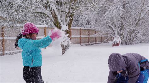 Kids playing in snow 3165913 Stock Video at Vecteezy