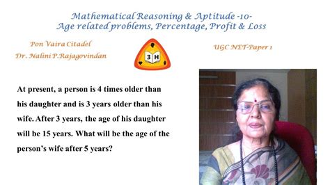 Mathematical Reasoning And Aptitude Age Related Percentage