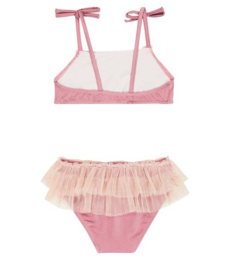 Saint Tropez Ruffled Bikini Set In Pink Suncracy Mytheresa