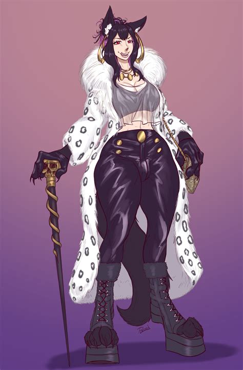 Fancy Wolf Girl Pinup Comm By Plasmidhentai Hentai Foundry