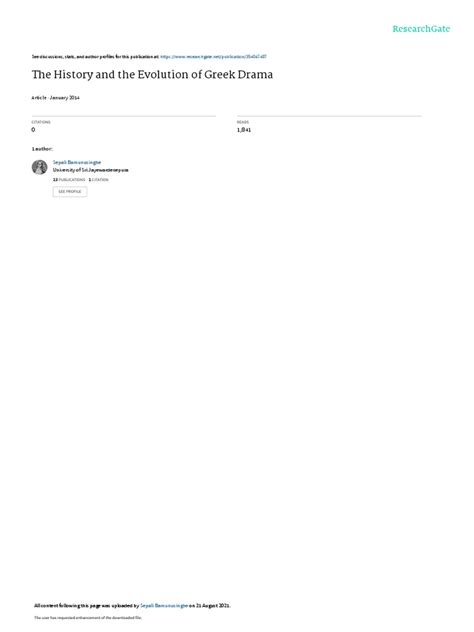 The History and The Evolution of Greek Drama: January 2014 | PDF ...