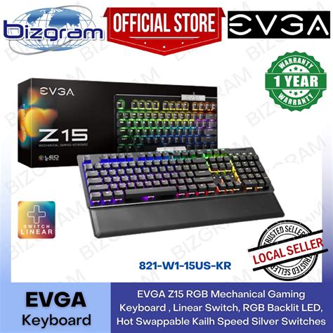 Evga Z Rgb Mechanical Gaming Keyboard Linear Switch Rgb Backlit Led Hot Swappable Kailh