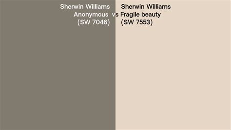 Sherwin Williams Anonymous Vs Fragile Beauty Side By Side Comparison