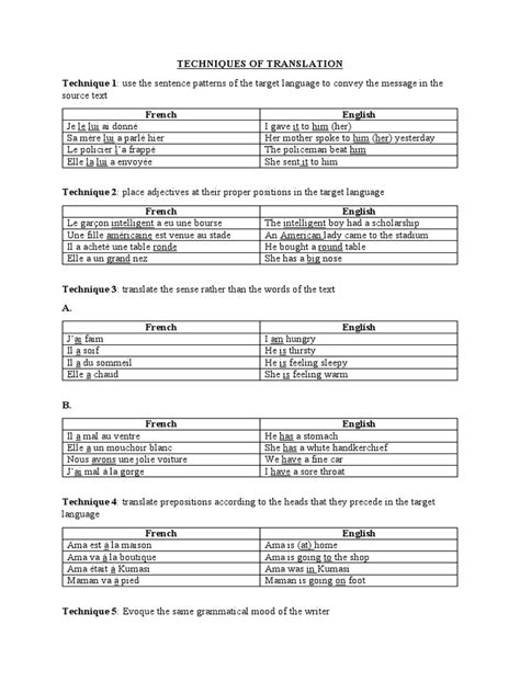 Techniques of Translation | PDF