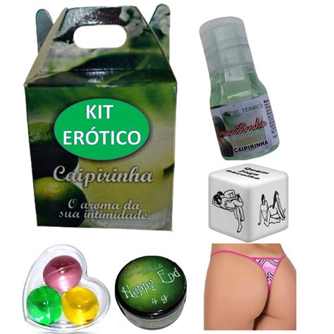Kit Erotico Sex Shop 5x1 Caipirinha Calcinha Fio Dental Cores Variadas Vem Na Caixinha