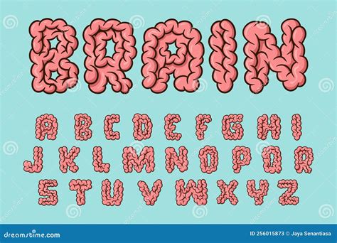 Alphabet Brain Cartoon Vector Illustration Stock Vector - Illustration ...