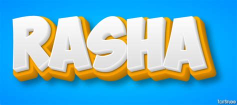 rasha text effect  logo design