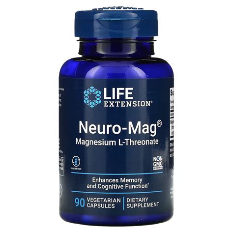 Life Extension, Neuro-Mag, Magtein, L-треонат магний, хелатный, нейро ...