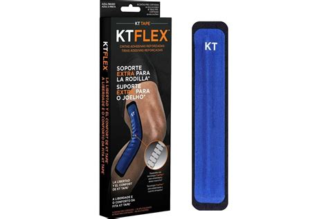 Спортивный тейп для колена KT TAPE Flex (8 шт) | Black/Blue (черно ...
