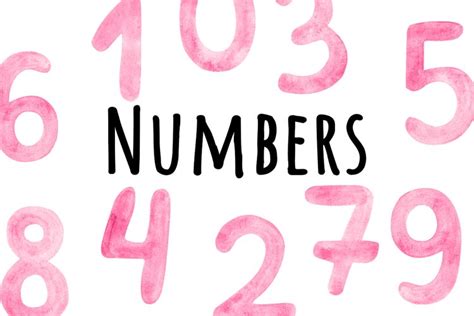 Watercolor pink numbers clipart (3372120)