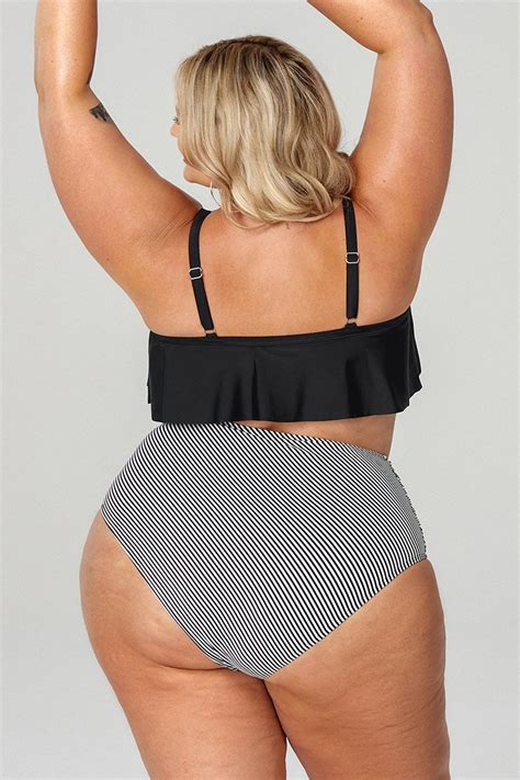 Bikini grande taille à volants avec taille haute Cupshe France