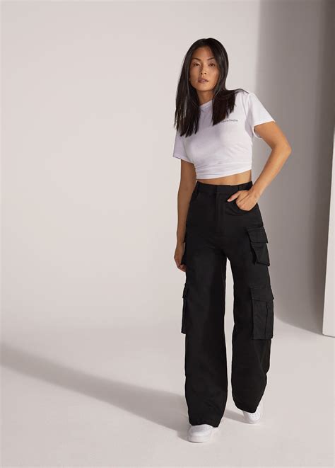 favorite cargo black    style cargo trousers  pocket