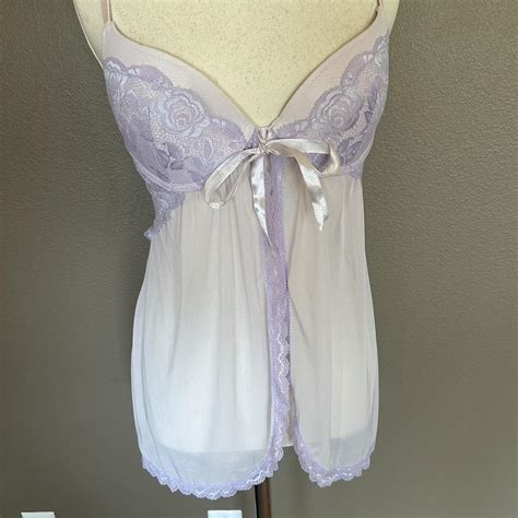Repop Lavender Lace Mesh Babydoll Lingerie Free Depop