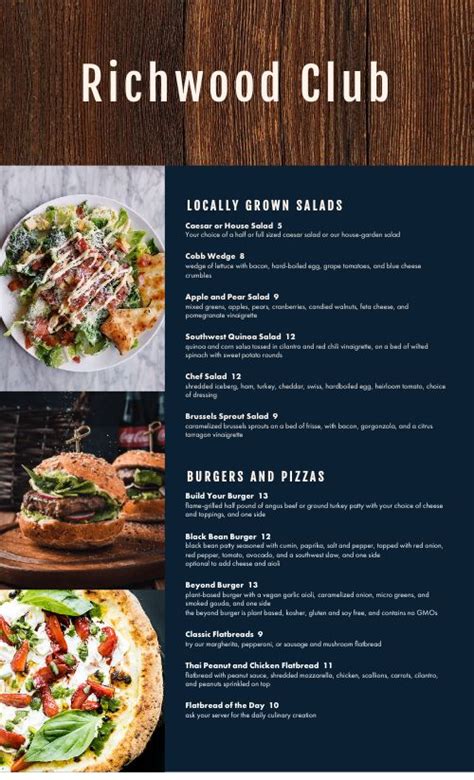 Country Club Dining Menu Design Template By Musthavemenus Artofit