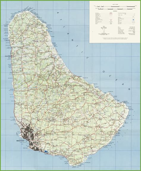 large detailed map  barbados ontheworldmapcom