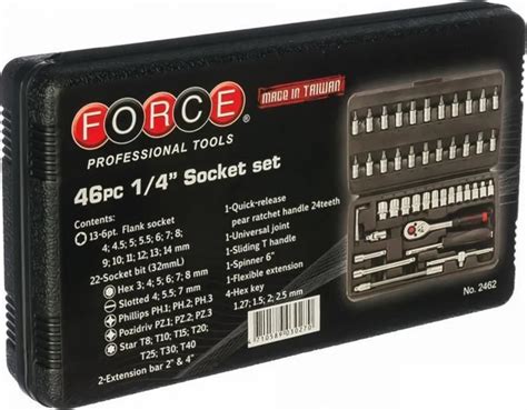 force tool kit  pieces model  socket combination set diy repair