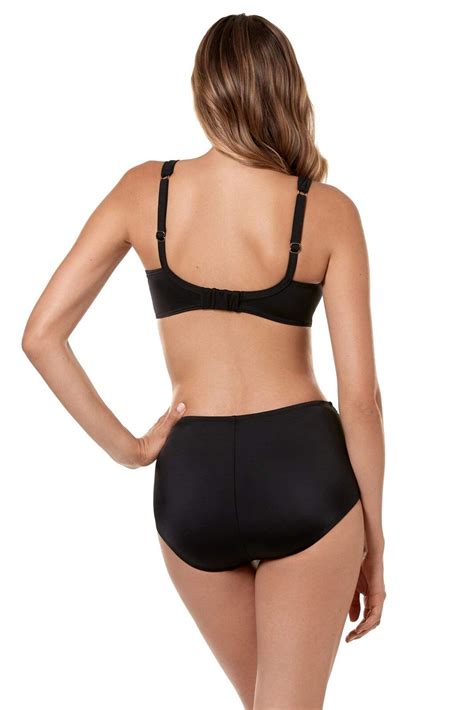 Miraclesuit Black Solid Plunge Bikini Swim Top Us Ddd Uk E For Sale