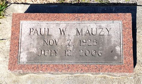 Paul Mauzy Find A Grave Memorial