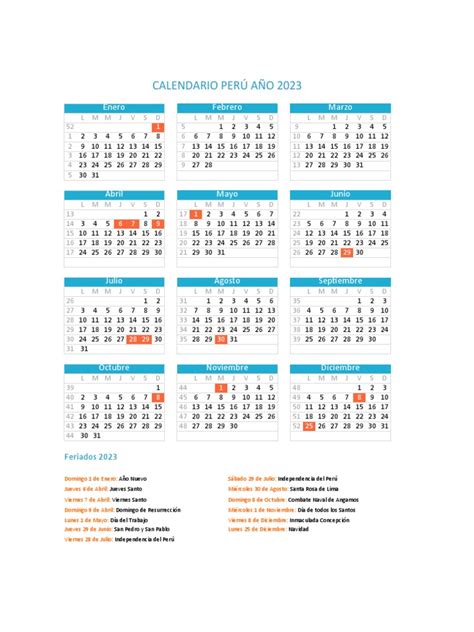 Calendario 2023 Peruano Con Feriados En Imagesee