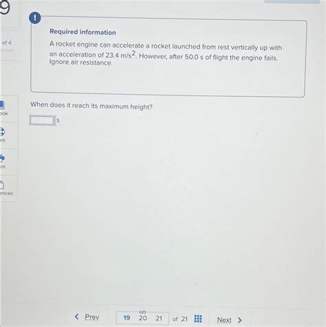 Solved !Required informationA rocket engine can accelerate a | Chegg.com