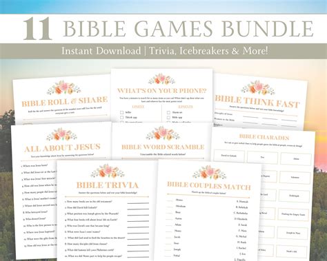 Printable bible games church party games bible study games bible