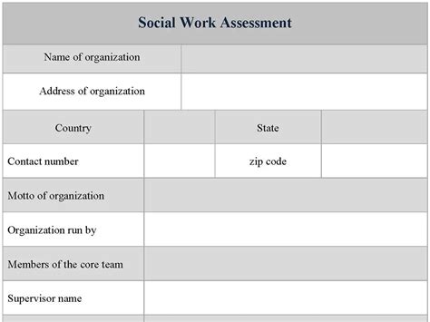 Social Work Assessment Form | Editable PDF Forms