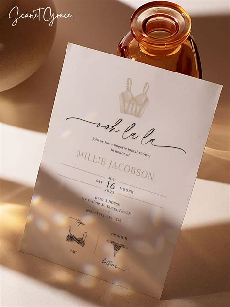 Lucia Lingerie Shower Invitation Template Lingerie Bridal Etsy