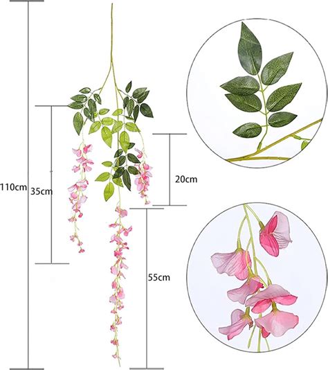 楽天市場観葉植物 フェイク 造花 藤の花 12本 壁掛け 壁装飾 枯れない花 緑の葉 花飾り 吊り下げ 人工観葉植物 入学 転居 記念日