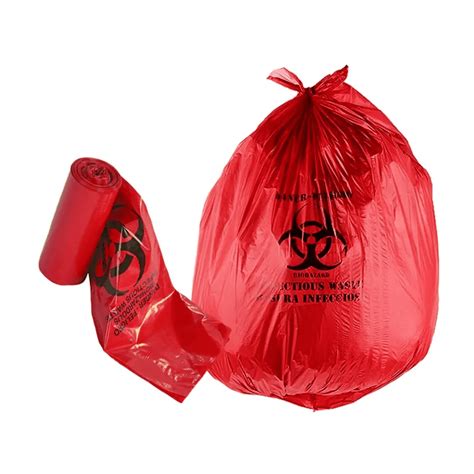 rolls red biohazard bags disposable autoclave bags  medical