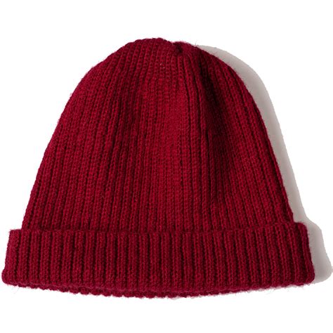dark red hand knitted soft merino wool hat viccel
