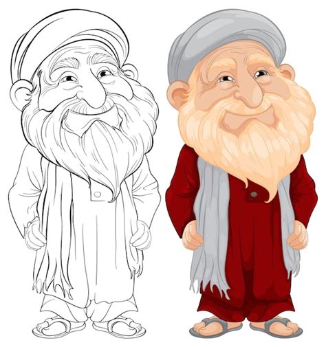 Premium Vector Elderly Man In Traditional Attire