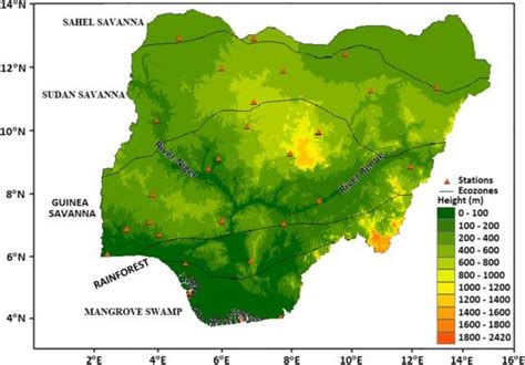 Ecological Zones And Topography Of Nigeria Shiru Et Al 2020