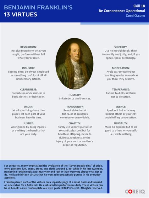 Benjamin Franklins 13 Virtues Download Free Pdf Seven Deadly Sins