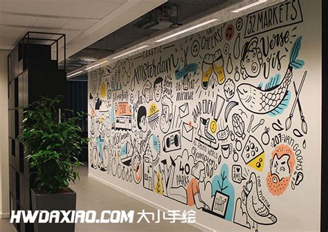 办公室mural墙绘创意绘画 大小墙体彩绘公司