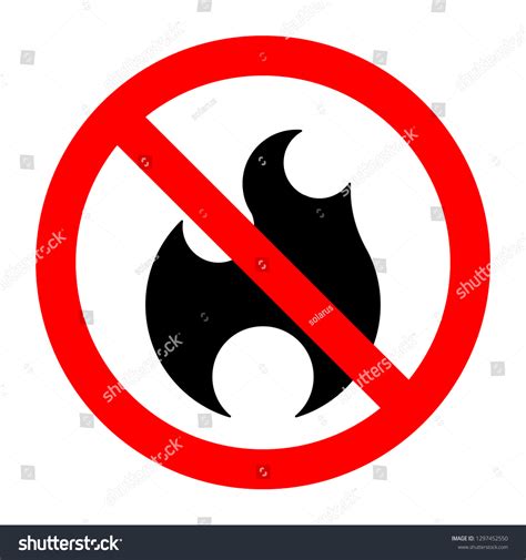 Fire Stop Forbidden Prohibition Sign Bonfire Stock Vector Royalty Free