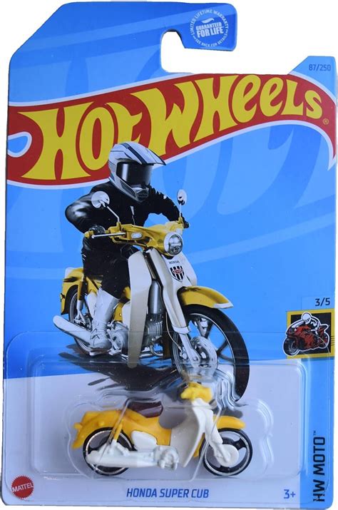 Amazon Mattel Hot Wheels Honda Super Cub HW Moto 3 5 Yellow 87 250 Toys Games