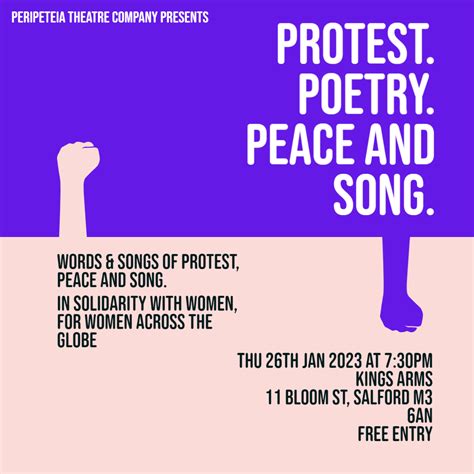 Protest Poetry Peace And Song At The Kings Arms Salford On 26th Jan