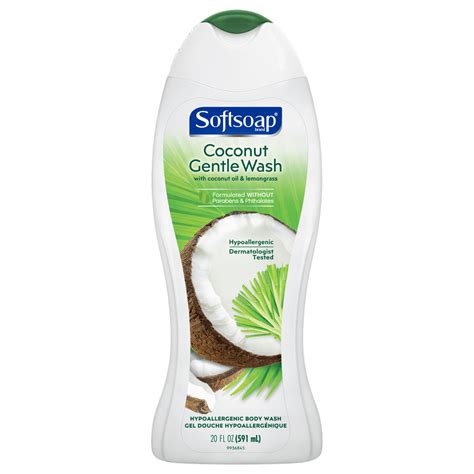 Softsoap Hypoallergenic Body Wash Coconut Gentle Wash 20 Ounce