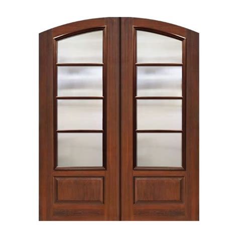 ESWDA 64x96 Patio Mahogany IMPACT 96in Double Arch Top 4 Lite SDL