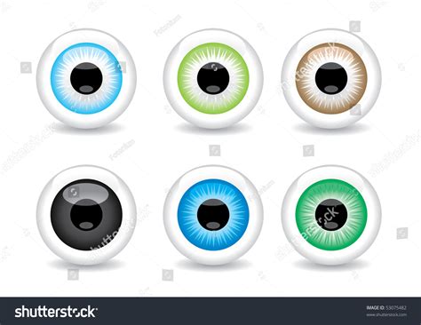 set   eye balls vector stock vector royalty