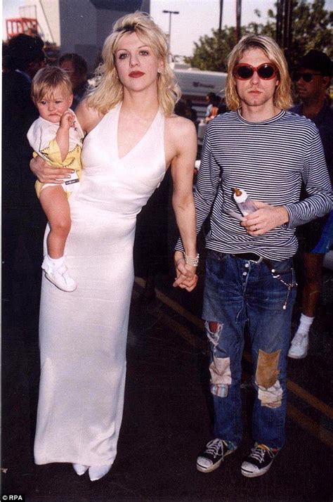 Courtney Love And Kurt Cobain With Their Daughter Frances Who Was Born