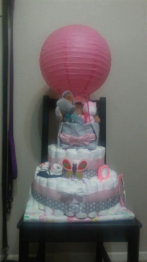 Hot Air Balloon Diaper Cake For Baby Shower