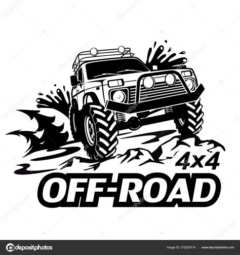 offroad car  monochrome template labels emblems badges logos stock