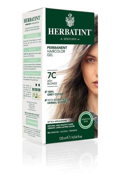 Herbatint Hair Color 7C Ash Blonde 4 55 Oz Herbal Hair Colour Herbatint Hair Color Dark Blonde