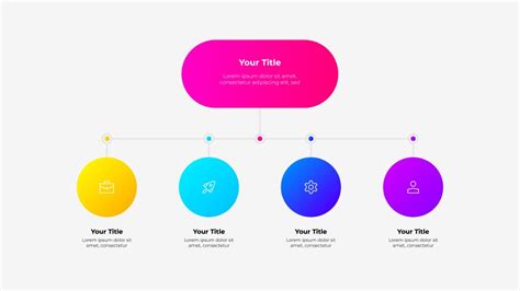 Abstract Flat Element Circle Flow Chart With 4 Vector Image