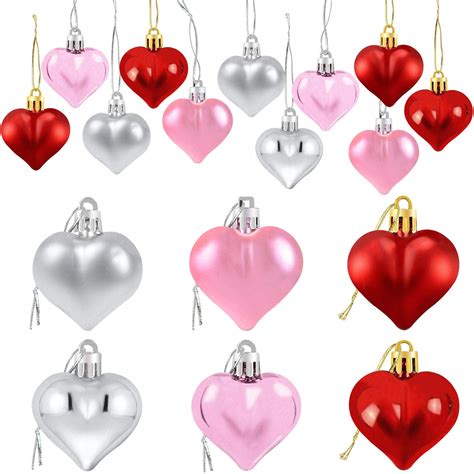 Buy 24pcs Valentines Day Heart Shaped Ornaments Valentines Heart